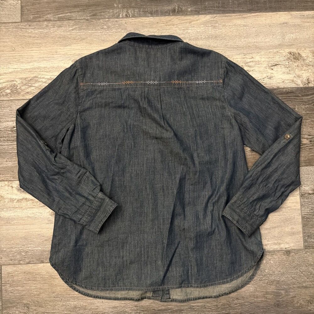 Pendleton Shirt Womens Med Blue Chambray Originals Long Sleeve Button Up Cotton - Picture 6 of 6